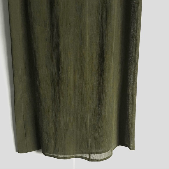Zara Semi-Sheer Textured Wrap Skirt In Green Size M NWT - Picture 13 of 13